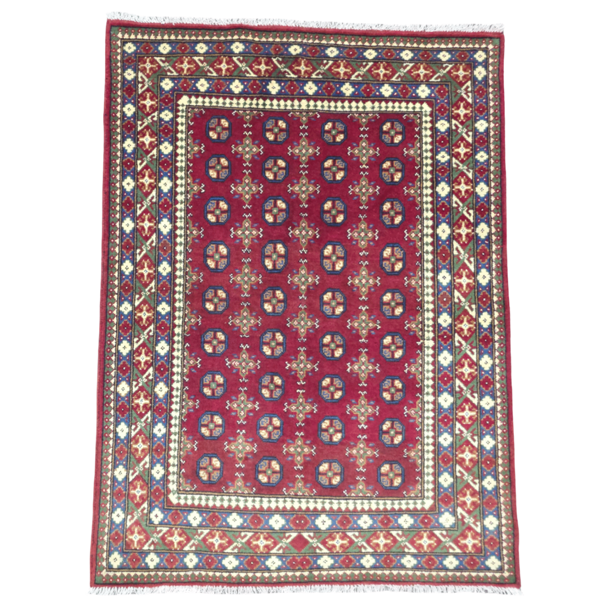 202 x 148 cm Hand-Woven Afghan Akche Rug