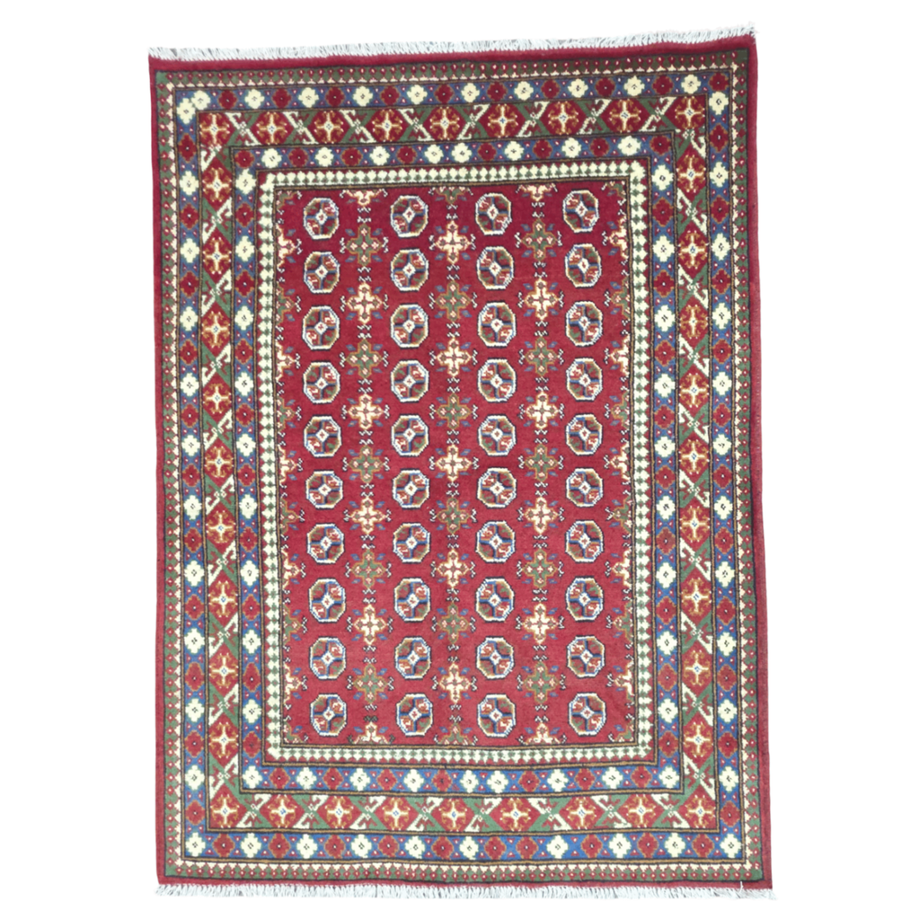 204 x 148 cm Hand-Woven Afghan Akche Rug