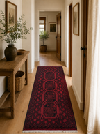 198 x 100 cm Hand-Knotted Afghan Akche Rug