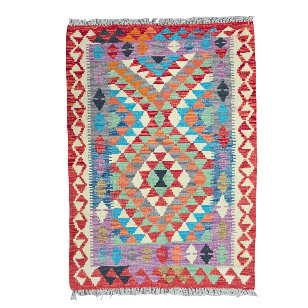 125 x 84 cm Hand Woven Afghan Kilim Rug