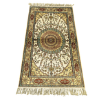 130 x 75 cm Hand Knotted Indian Silk Jaipur Oriental Rug