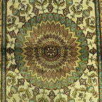 130 x 75 cm Hand Knotted Indian Silk Jaipur Oriental Rug