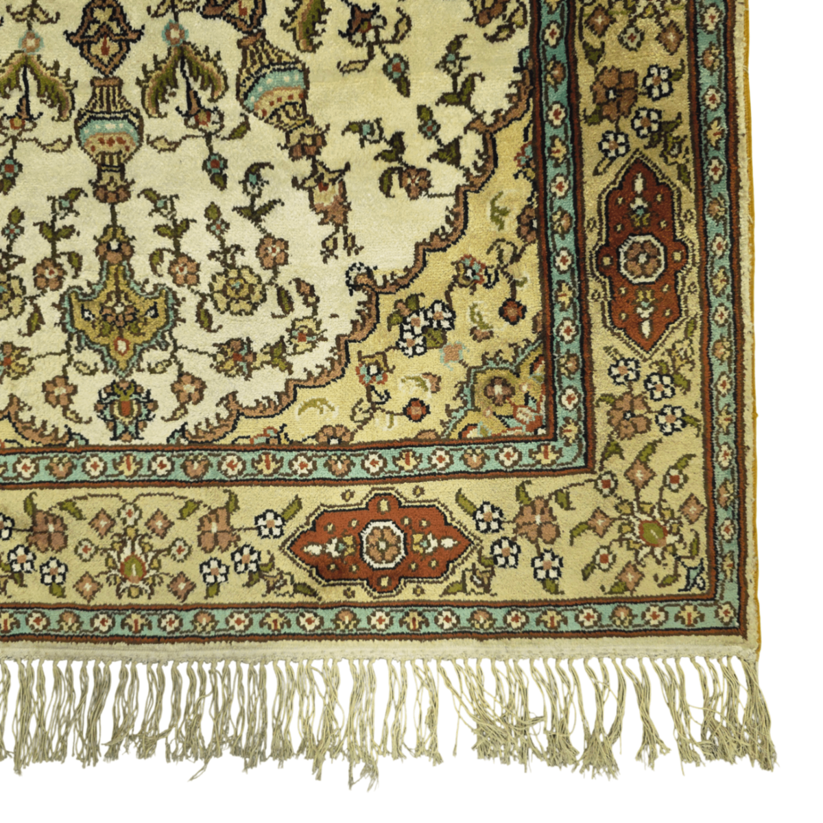 130 x 75 cm Hand Knotted Indian Silk Jaipur Oriental Rug