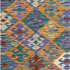 145 × 104 cm Hand-Woven Afghan Kilim Rug – Wool Flatweave