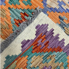 145 × 104 cm Hand-Woven Afghan Kilim Rug – Wool Flatweave