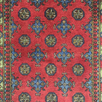 195 x 105 cm Hand-Knotted Afghan Akche Rug
