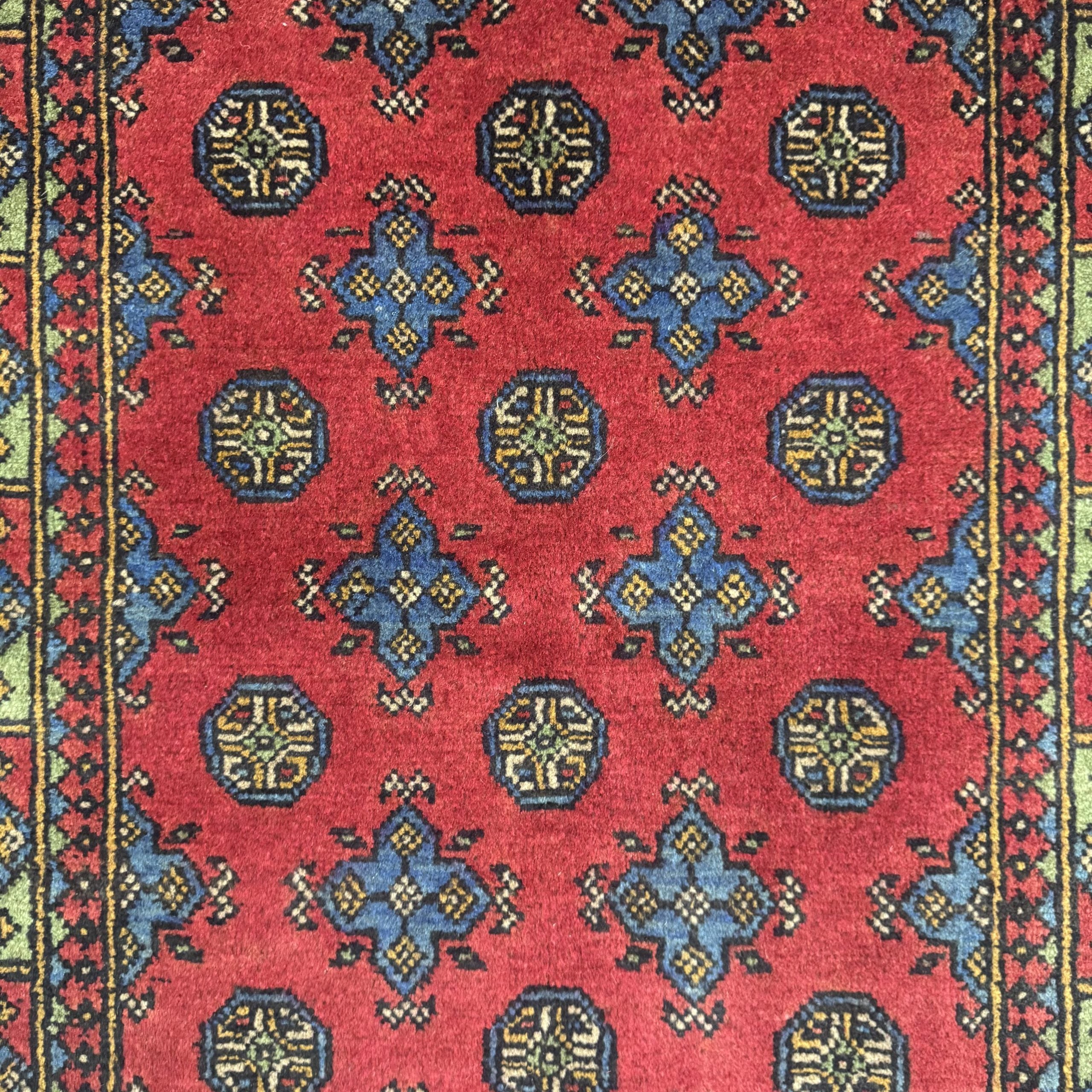 195 x 105 cm Hand-Knotted Afghan Akche Rug