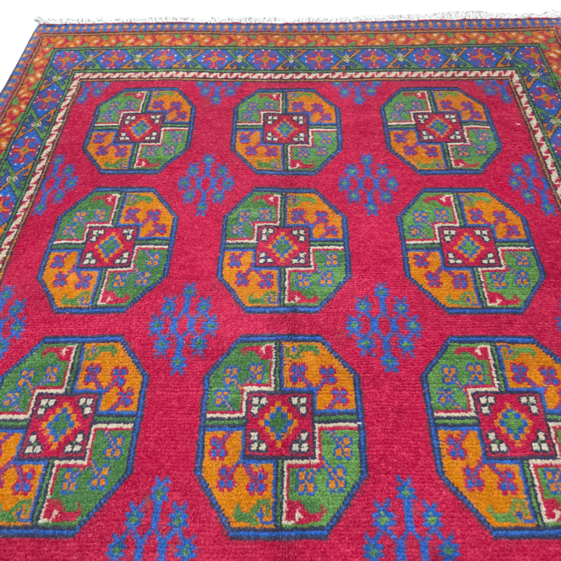198 x 143 cm Hand-Woven Afghan Akche Rug