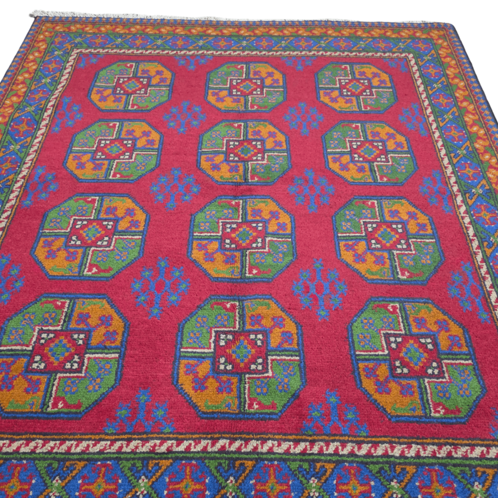 198 x 143 cm Hand-Woven Afghan Akche Rug