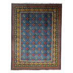 200 x 151 cm Hand-Knotted Color Afghan Akche – Wool Rug