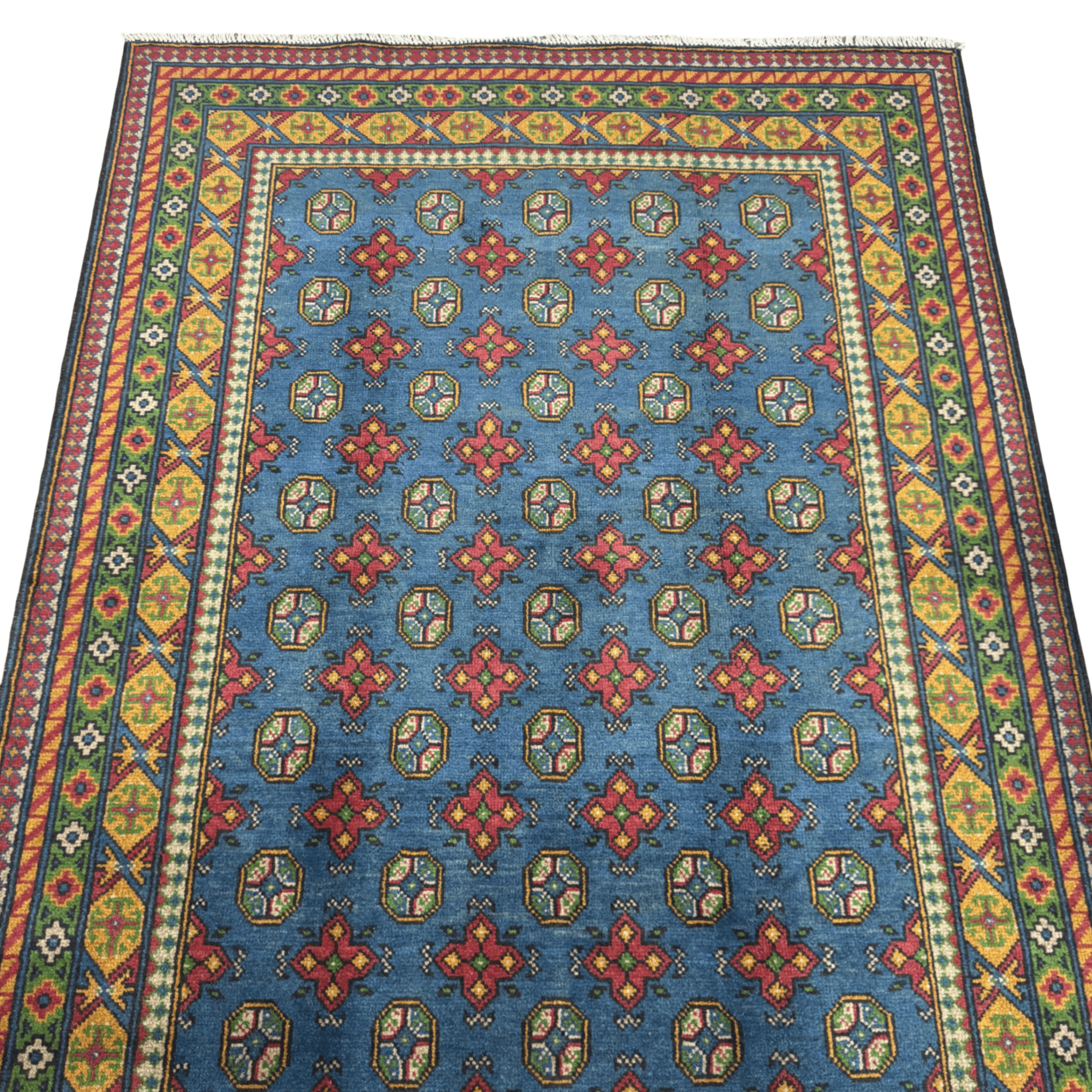 200 x 151 cm Hand-Knotted Afghan Akche Rug