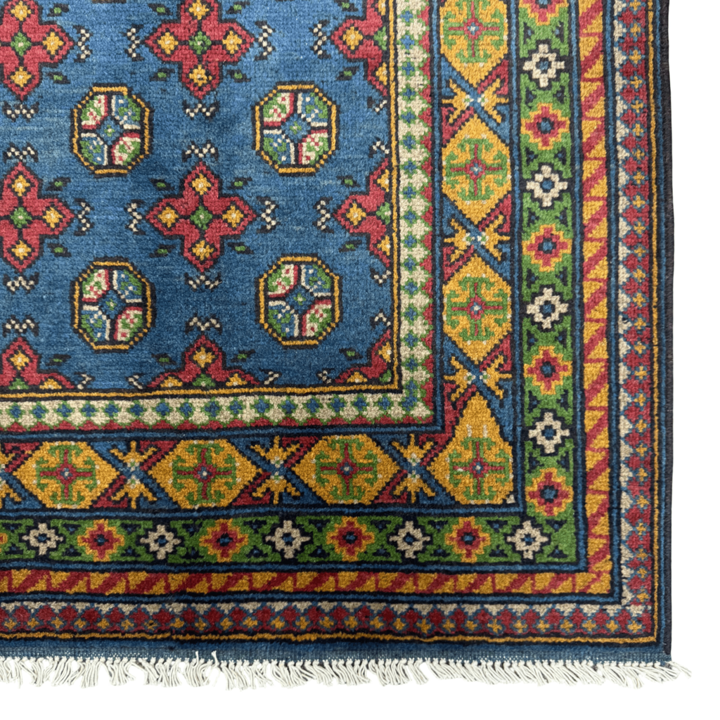 200 x 151 cm Hand-Knotted Afghan Akche Rug