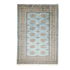 203 x 143 cm Hand Knotted Light Blue Karachi Bokhara – Wool Rug