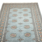 203 x 143 cm Hand Knotted Light Blue Karachi Bokhara – Wool Rug