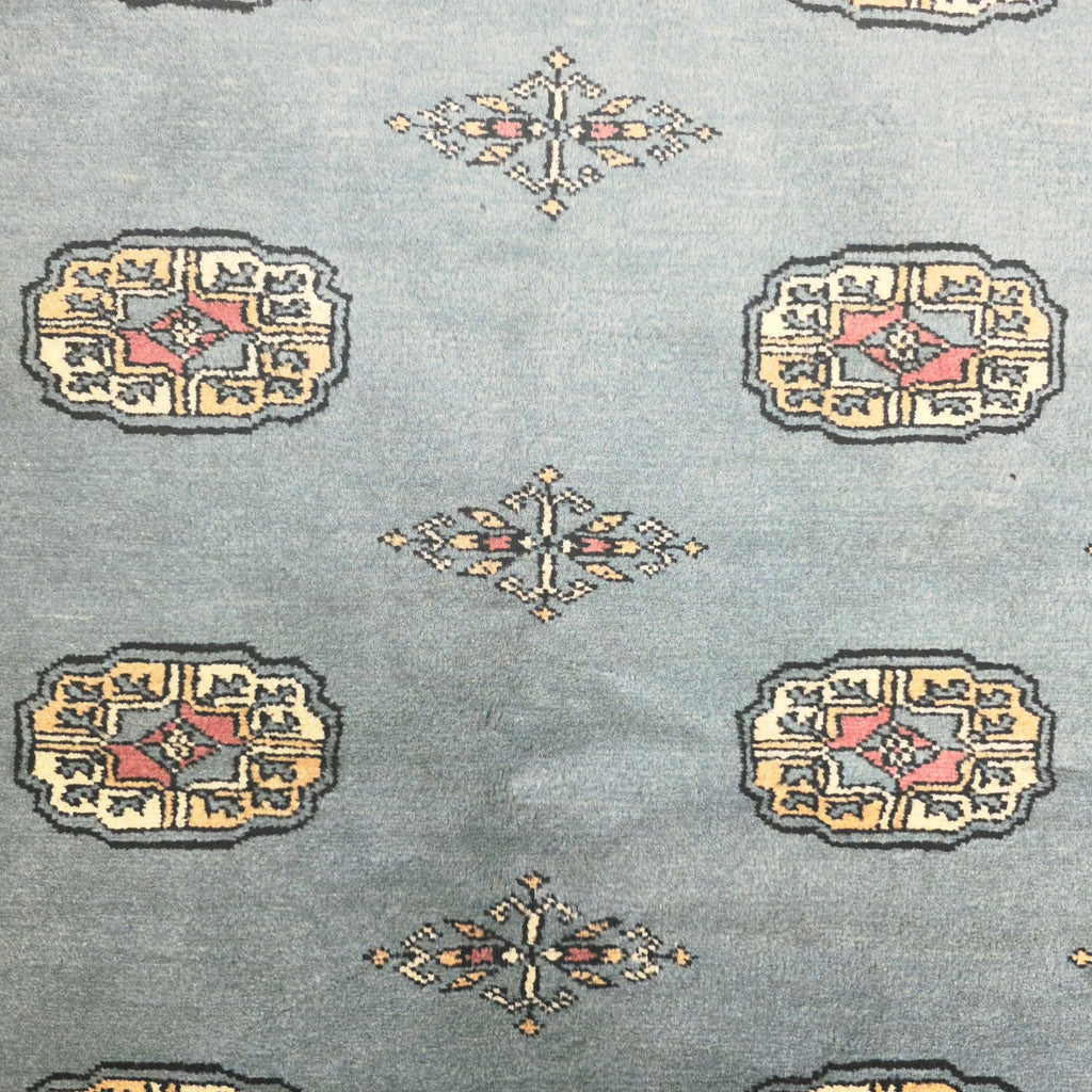 203 x 143 cm Hand Knotted Light Blue Karachi Bokhara – Wool Rug