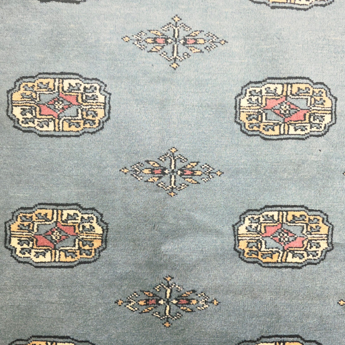 203 x 143 cm Hand Knotted Light Blue Karachi Bokhara – Wool Rug