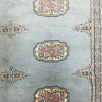 203 x 143 cm Hand Knotted Light Blue Karachi Bokhara – Wool Rug