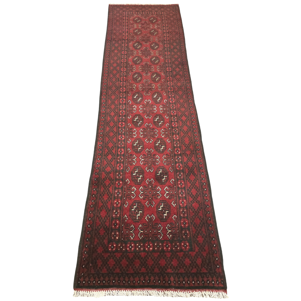 283 x 75 cm Red Afghan Bokhara Runner Rug