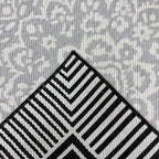 220 x 160 cm Black/Grey Reversible Indoor/Outdoor Rug