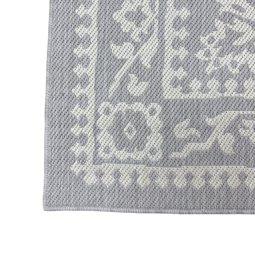 220 x 160 cm Black/Grey Reversible Indoor/Outdoor Rug