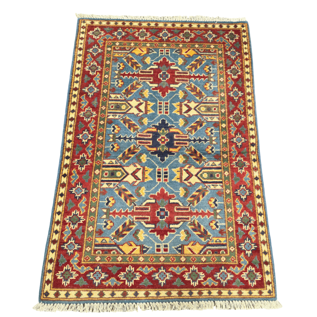 121 x 81 cm Hand Knotted Afghan Kazak Rug