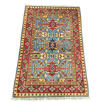 121 x 81 cm Hand Knotted Afghan Kazak Rug