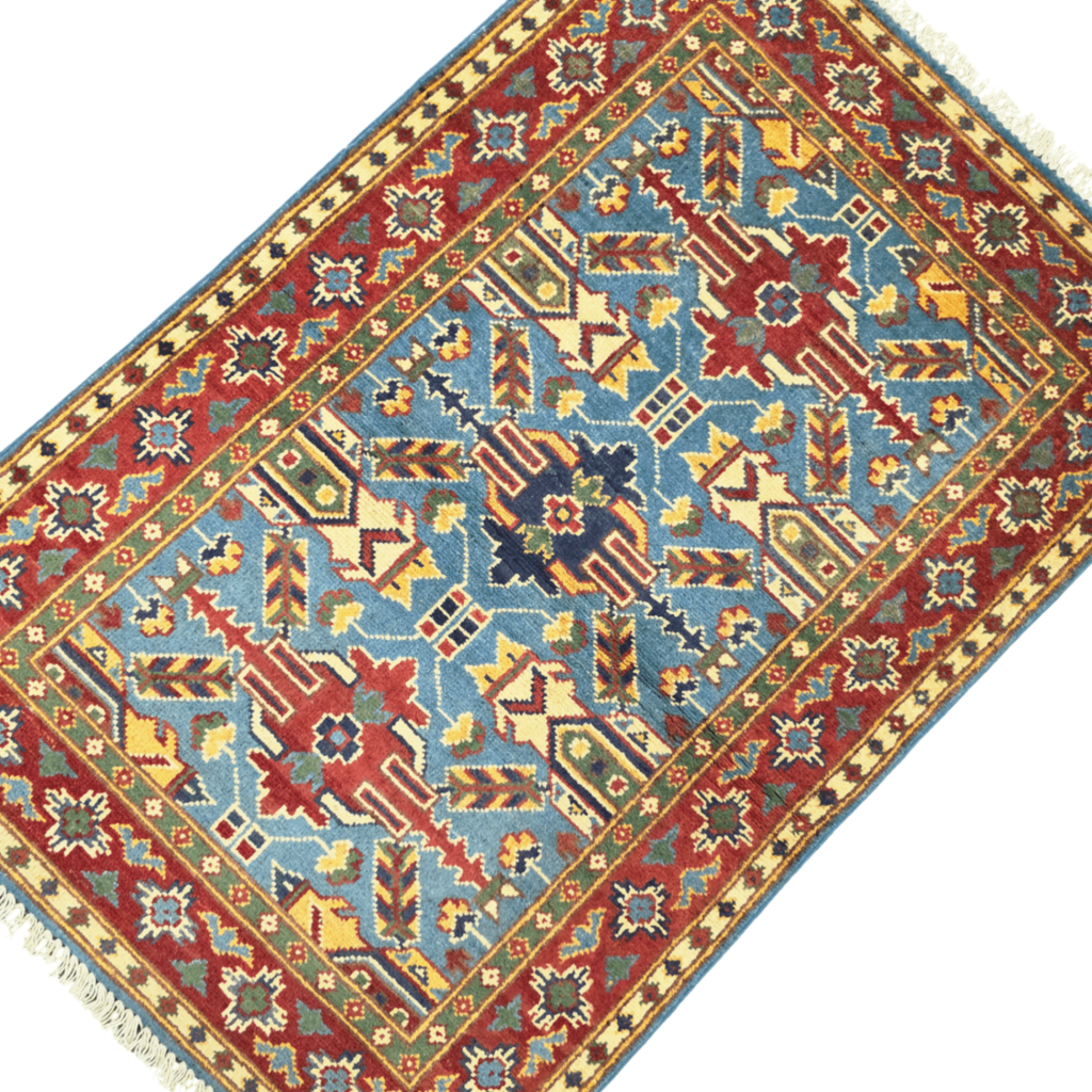 121 x 81 cm Hand Knotted Afghan Kazak Rug