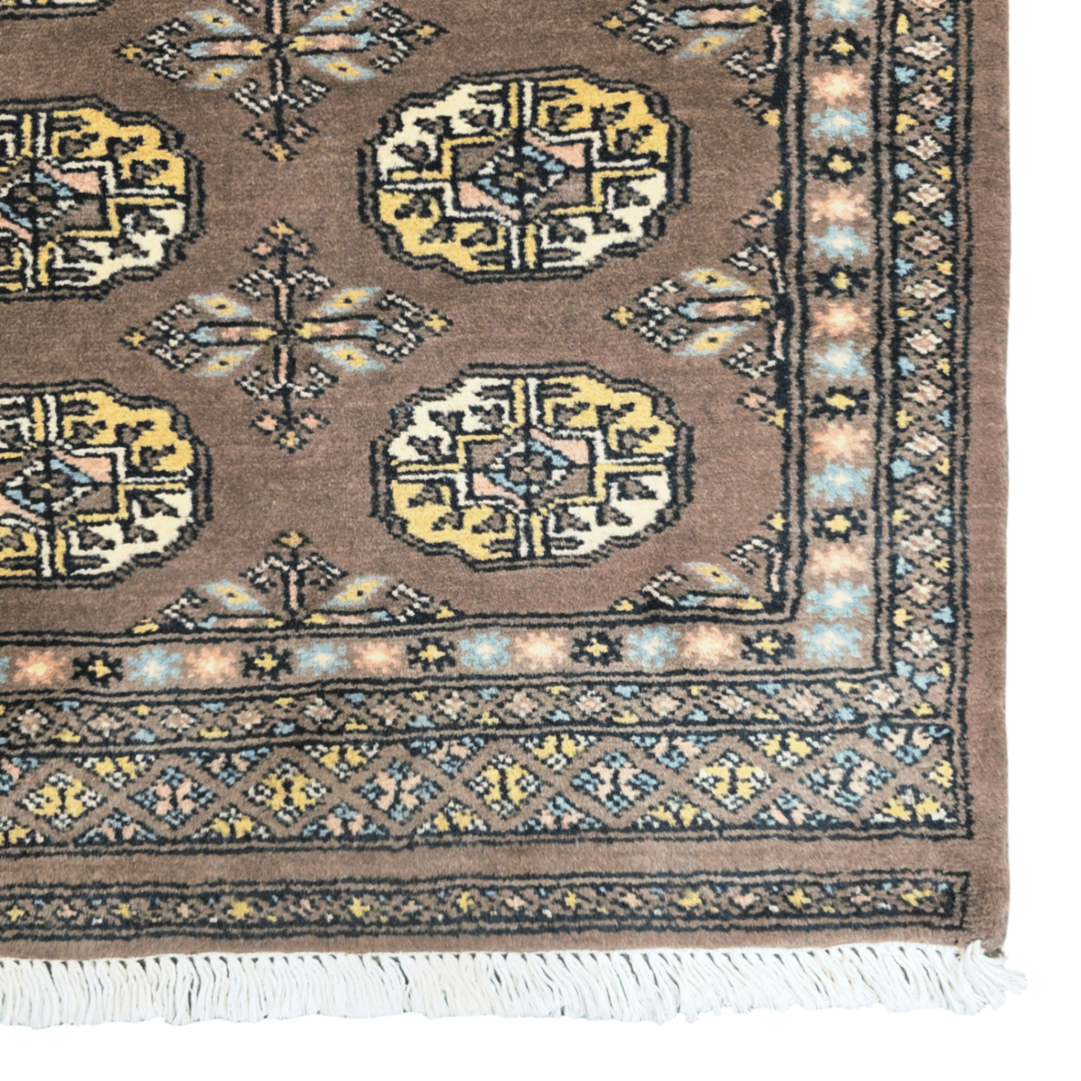 184 x 63 cm Hand Knotted Brown Karachi Bokhara – Runner Rug