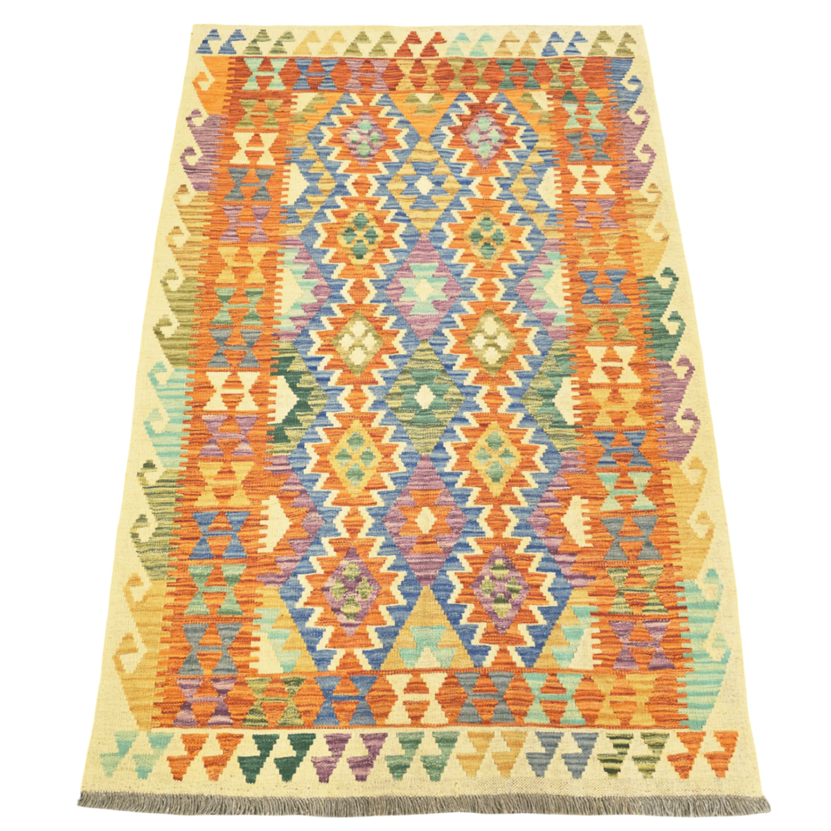 193 x 127 cm Hand Woven Afghan Kilim Rug