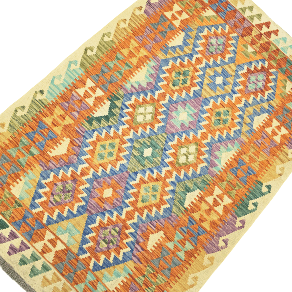 193 x 127 cm Hand Woven Afghan Kilim Rug