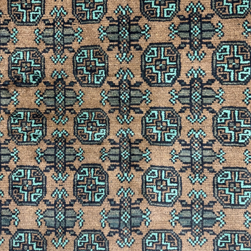 194 x 149 cm Hand-Knotted Afghan Bokhara Akche Rug