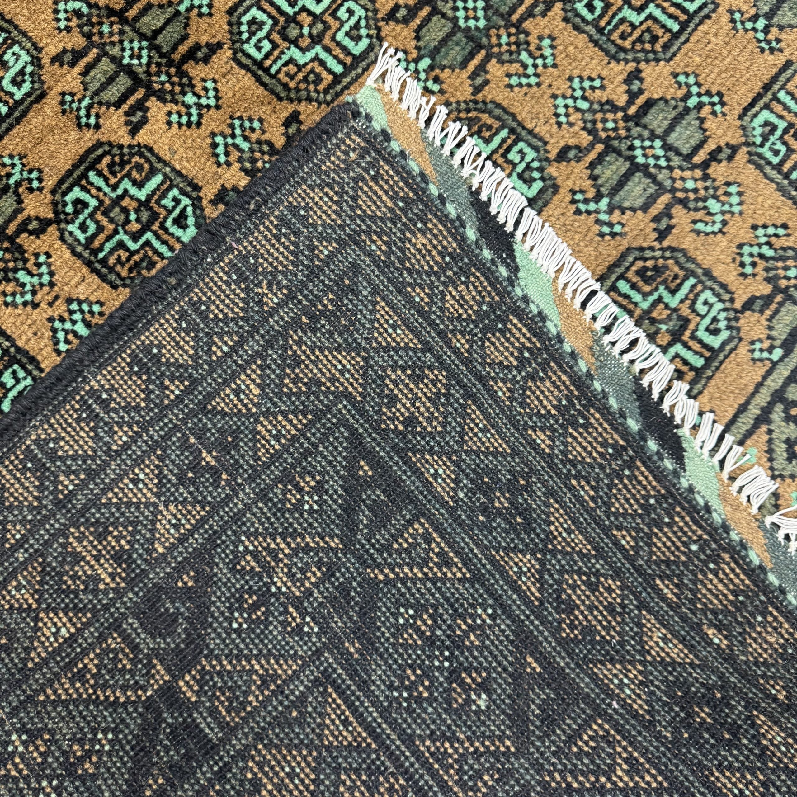 194 x 149 cm Hand-Knotted Afghan Bokhara Akche Rug