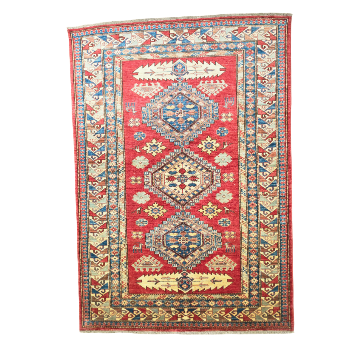 207 x 145 cm Hand Knotted Afghan Kazak – Wool Rug