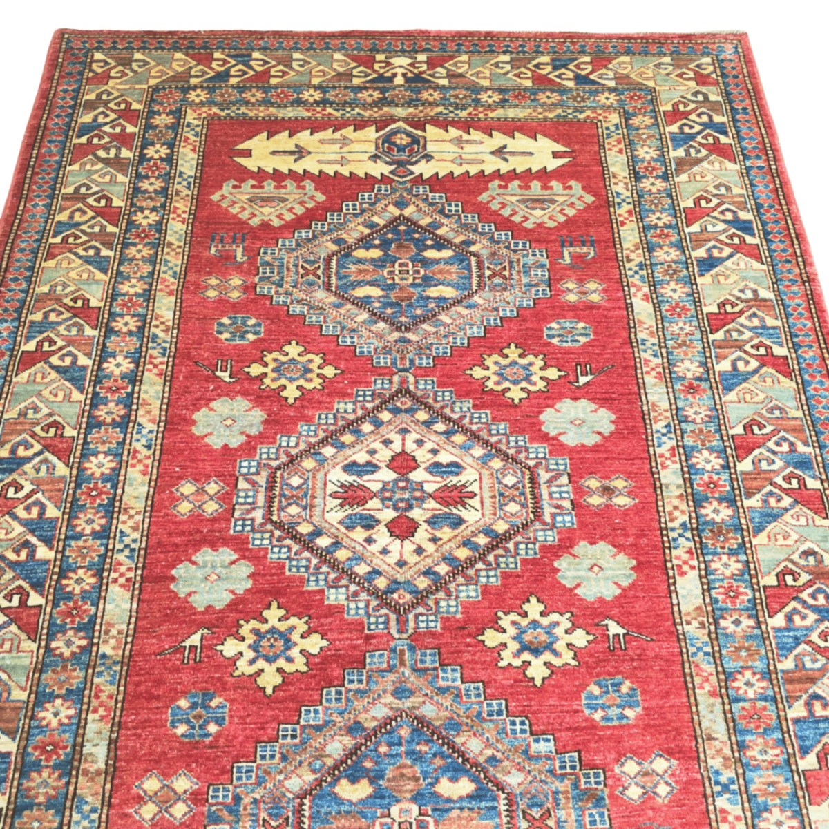 207 x 145 cm Hand Knotted Afghan Kazak – Wool Rug
