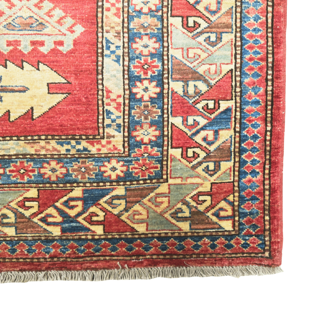 207 x 145 cm Hand Knotted Afghan Kazak – Wool Rug