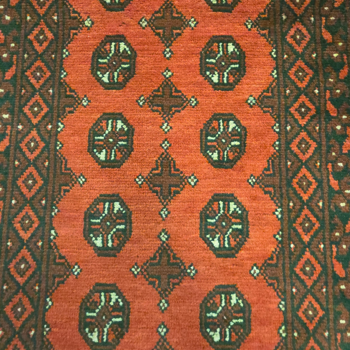291 x 77 cm Hand-Knotted Red Afghan Akche Runner Rug