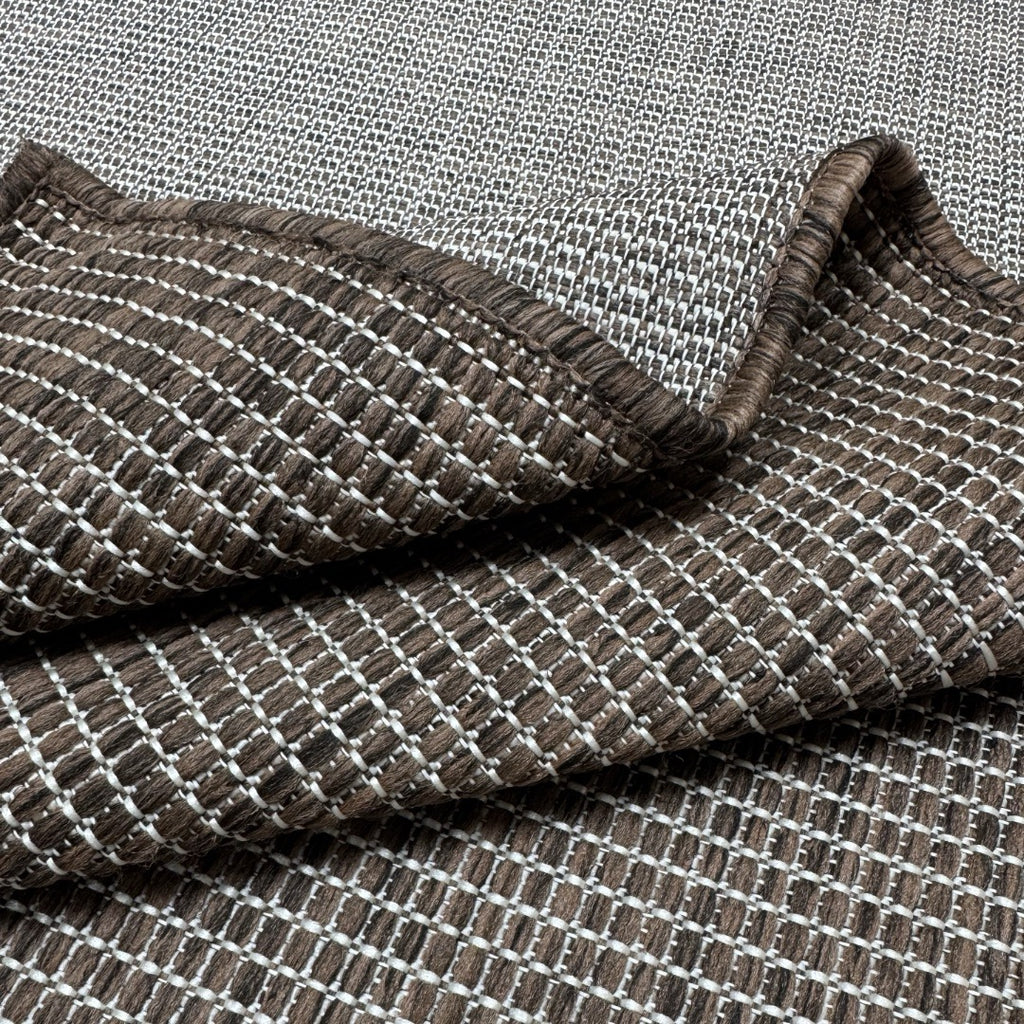 213 x 152 cm Natural Brown Plain Indoor/Outdoor Rug