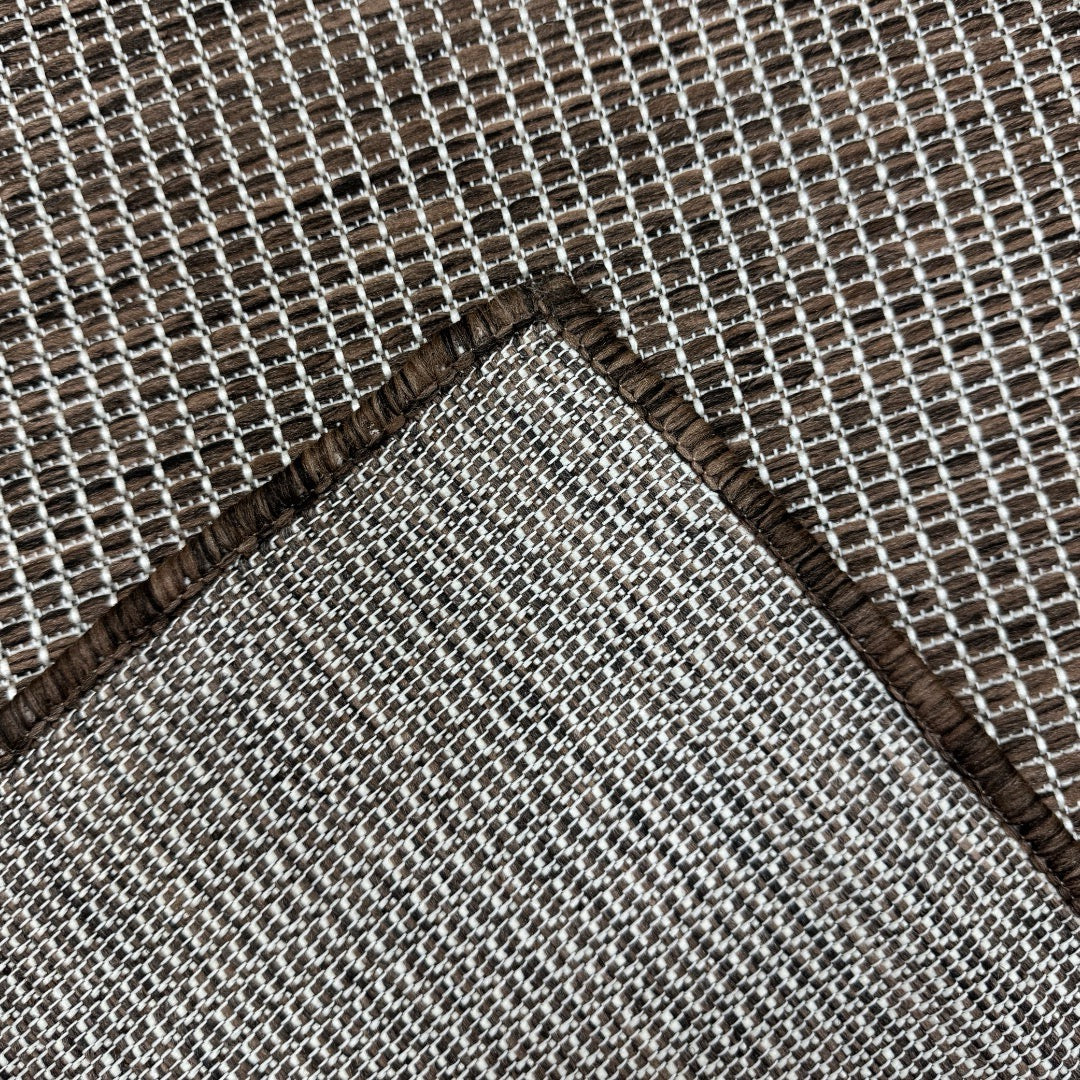 213 x 152 cm Natural Brown Plain Indoor/Outdoor Rug