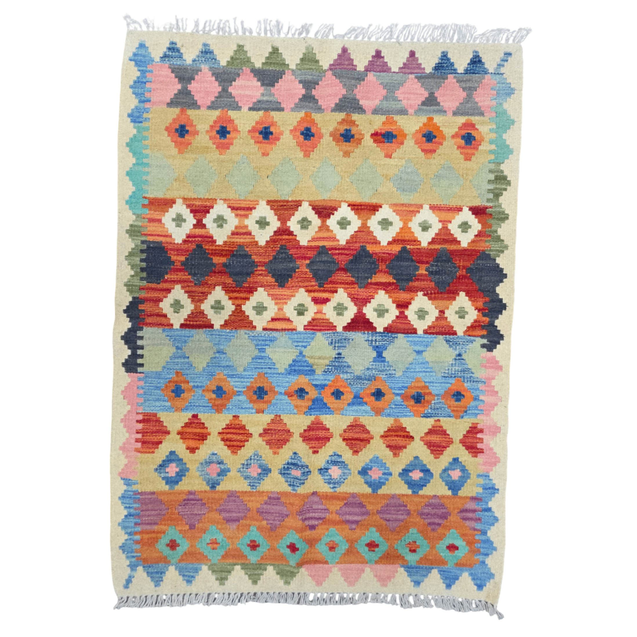 125 x 84 cm Hand-Woven Afghan Kilim Rug