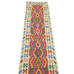 291 x 81 cm Hand-Woven Afghan Kilim Runner Rug