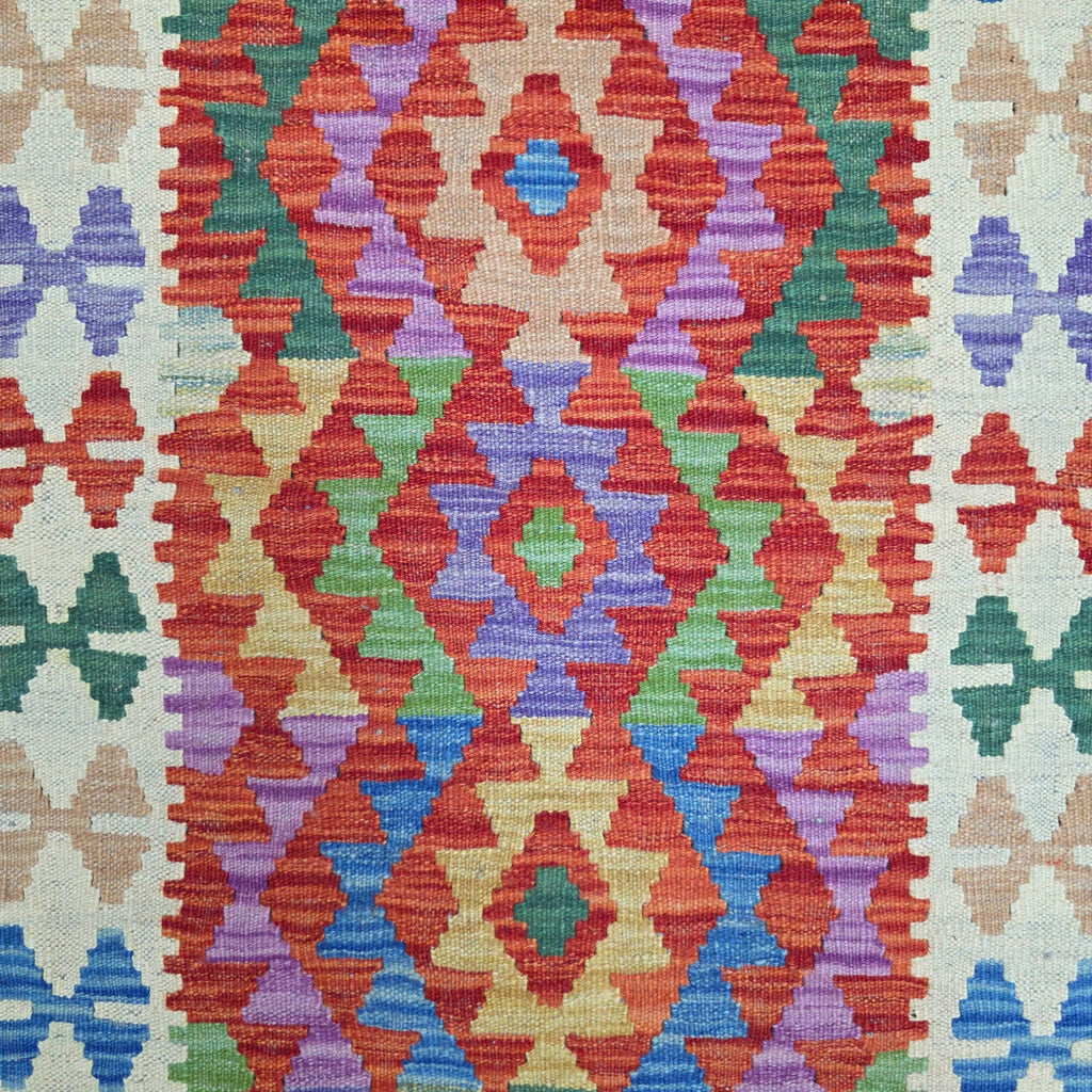 291 x 81 cm Hand-Woven Afghan Kilim Runner Rug