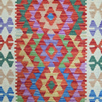 291 x 81 cm Hand-Woven Afghan Kilim Runner Rug