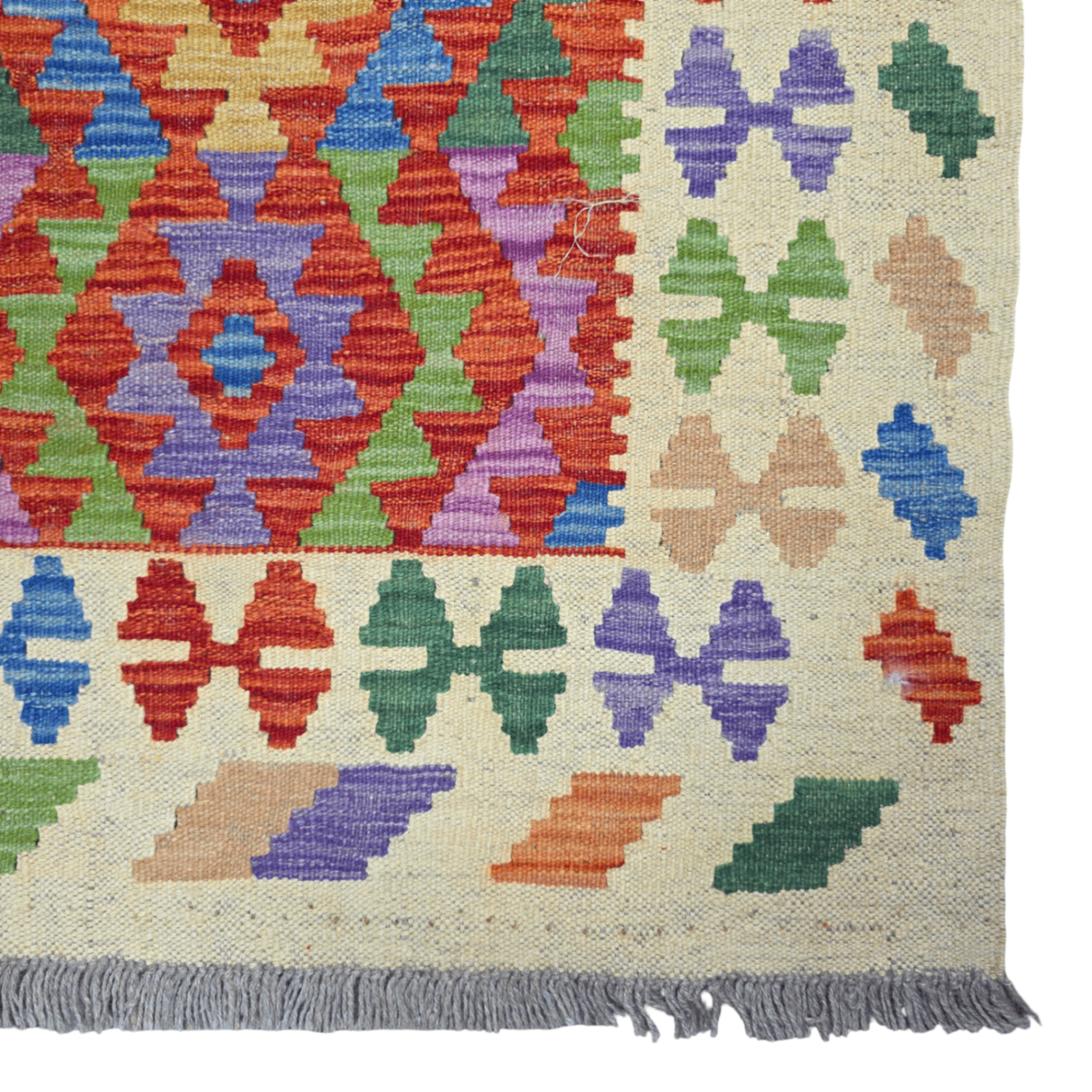 291 x 81 cm Hand-Woven Afghan Kilim Runner Rug