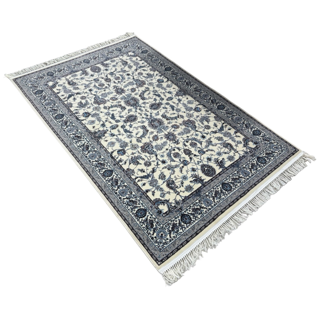 225 x 160cm Persian All Over Ivory Nain Machine Made Rug