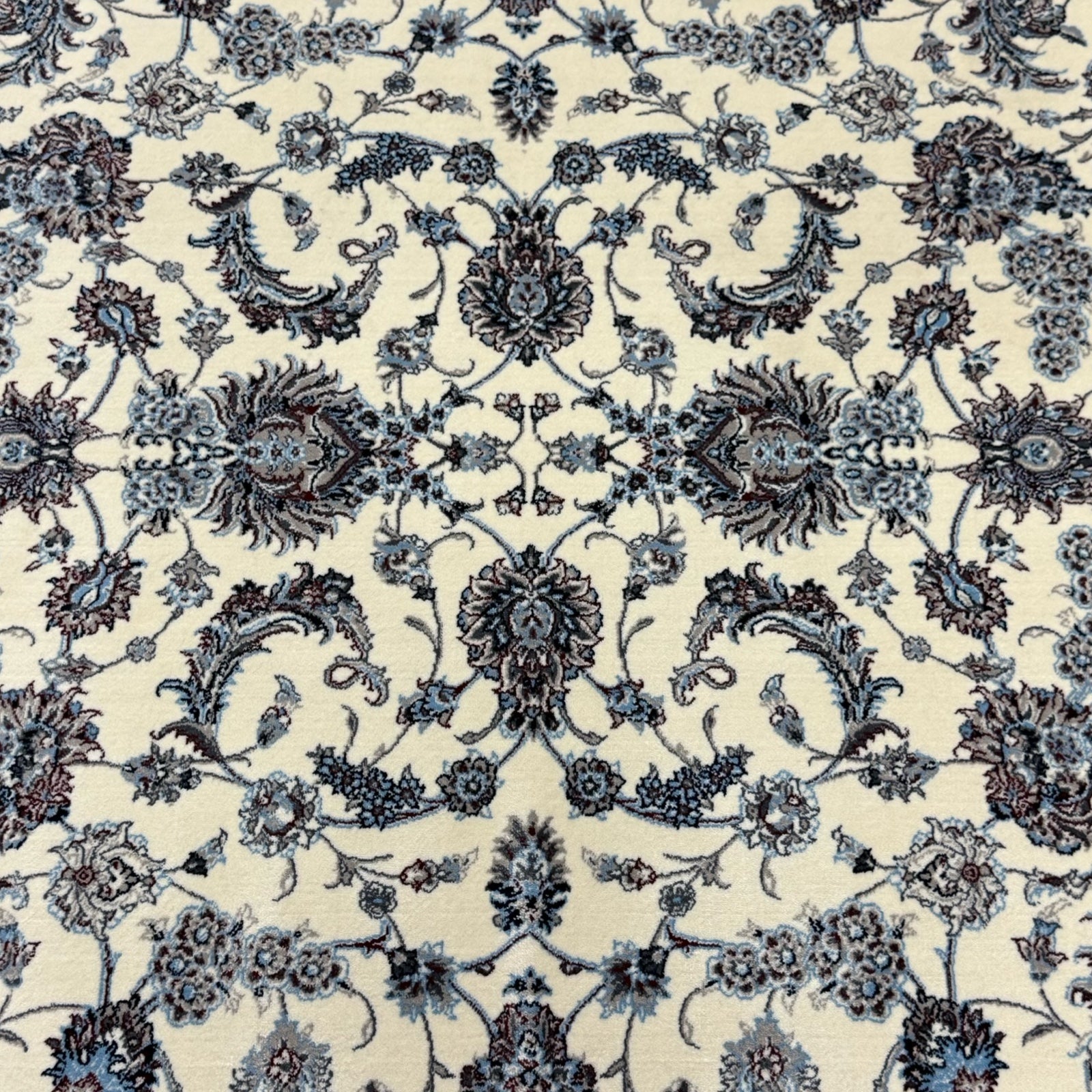 225 x 160cm Persian All Over Ivory Nain Machine Made Rug