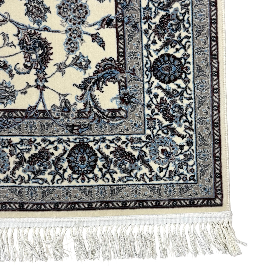 225 x 160cm Persian All Over Ivory Nain Machine Made Rug