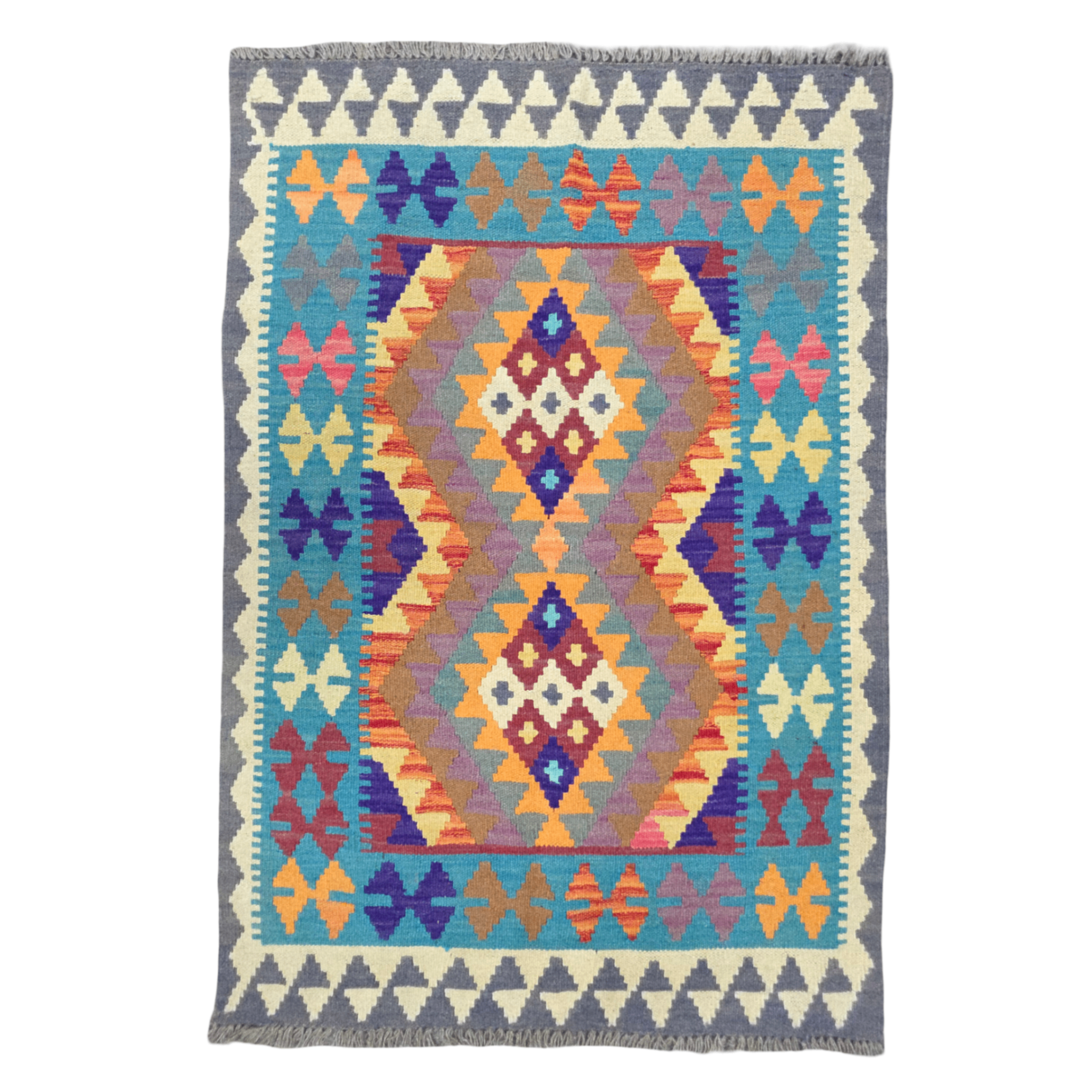 125 x 84 cm Hand-Woven Afghan Kilim Rug