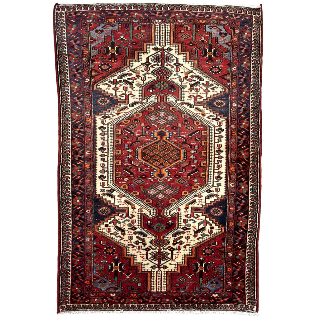 227 x 146 cm Vintage Persian Hamadan Wool Rug
