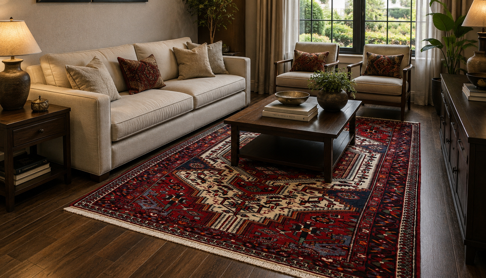 227 x 146 cm Vintage Persian Hamadan Wool Rug