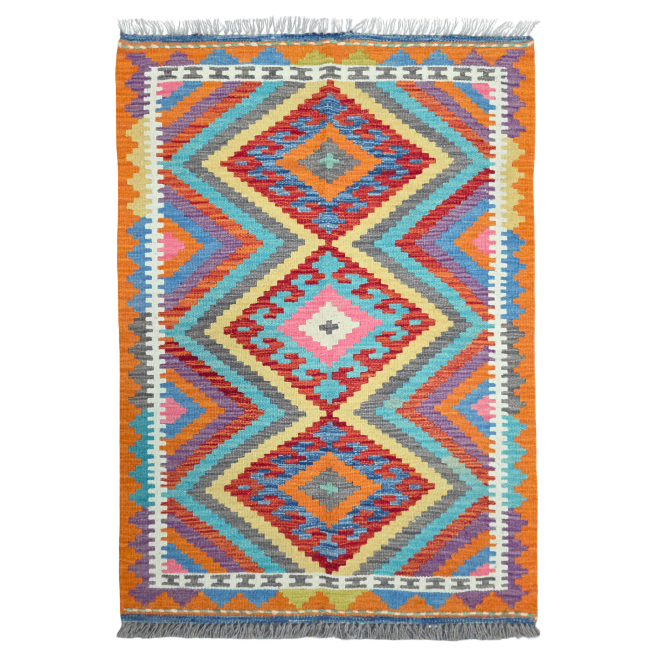 125 x 84 cm Hand-Woven Afghan Kilim Rug